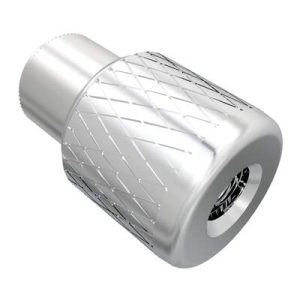 Captive Nut, 1/4-20 Thread, Thru Hole, Steel Ferrule, Aluminum Knob, Bright