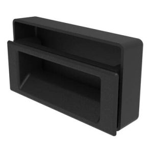 Flush Pull, 3.3 - 4.8 mm (.130 - .190 in) Door thickness, Screw Mount, UL94-V0, ABS Plastic, Black