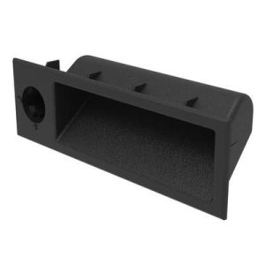 Flush Pull, 1.4 - 1.8 mm (.055 - .070 in) Door thickness, Snap-In, UL94-V0, ABS Plastic, Black