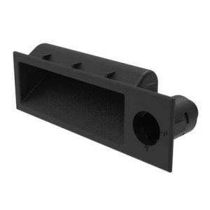 Flush Pull, 1.8 - 2.1 mm (.070 - .085 in) Door thickness, Snap-In, UL94-V0, ABS Plastic, Black