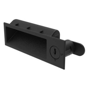 Flush Pull, 2.1 - 2.5 mm (.085 - .100 in) Door thickness, Snap-In, UL94-HB, ABS Plastic, Black