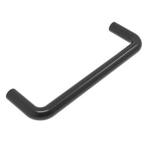 Handle, 96 mm (3.78 in) Hole Centers, Internal Thread, 8-32 Thread, Aluminum Alloy, Anodized, Black, Round