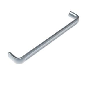 Handle, 400 mm (15.75 in) Hole Centers, Internal Thread, M8, Aluminum, Powder Coat, Sliver, Oval
