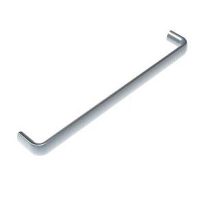 Handle, 500 mm (19.69 in) Hole Centers, Internal Thread, M8, Aluminum, Powder Coat, Sliver, Oval