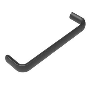 Handle, 192 mm (7.56 in) Hole Centers, Internal Thread, M5, Aluminum, Powder Coat, Black, Oval