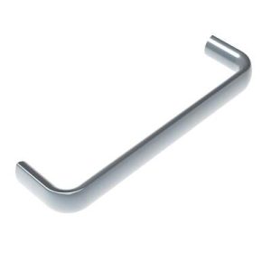 Handle, 192 mm (7.56 in) Hole Centers, Internal Thread, M5, Aluminum, Powder Coat, Silver, Oval