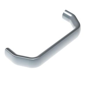 Handle, 128 mm (5.04 in) Hole Centers, Internal Thread, M5, Aluminum, Powder Coat, Silver, Oval