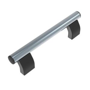 Pipe Handle, 150 mm (5.9 in) Hole Centers, Internal Thread, M6, Aluminum, Polished, Bright
