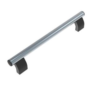 Pipe Handle, 250 mm (9.84 in) Hole Centers, Internal Thread, M6, Aluminum, Polished, Bright - Image 1