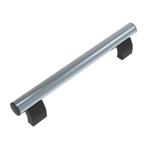 Pipe Handle, 350 mm (13.78 in) Hole Centers, Internal Thread, M8, Aluminum, Polished, Bright