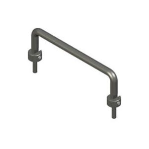 Handle, 96 mm (3.78 in) Hole Centers, Threadstud and Nut, M4 X 0.7, Aluminum Alloy, Anodized, Black