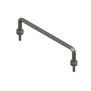 Handle, 128 mm (5.04 in) Hole Centers, Threadstud and Nut, 8-32 Thread, Aluminum Alloy, Anodized, Black