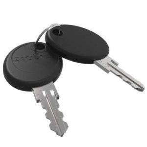 Key, 2 Reversible, Brass, Nickel Plated, Code R001 - Image 1