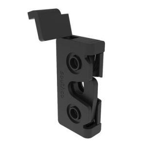 Rotary Push-to-Close Latch, Micro Size, Single Stage, Direct Trigger, Integrated Bumper, M4 Thread, Steel, Zinc Nickel, Black - Image 1