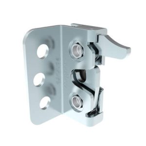Rotary Push-to-Close Latch, Micro Size, Single Stage, Hand Operation, Integrated Bumper, 4.5 mm thru with Mounting Bracket, Steel, Zinc Nickel, Bright - Image 1