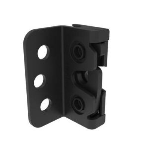 Rotary Push-to-Close Latch, Micro Size, Single Stage, Bottom Trigger, Integrated Bumper, 4.5 mm thru with Mounting Bracket, Steel, Zinc Nickel, Black - Image 1