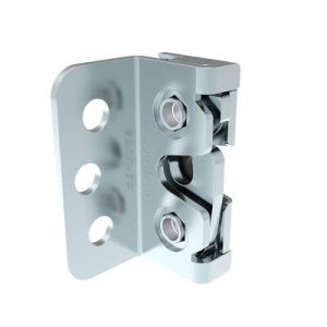 Rotary Push-to-Close Latch, Micro Size, Single Stage, Bottom Trigger, Integrated Bumper, 4.5 mm thru with Mounting Bracket, Steel, Zinc Nickel, Bright - Image 1