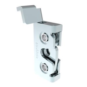 Rotary Push-to-Close Latch, Micro Size, Two Stage, Direct Trigger, Integrated Bumper, M4 Thread, Steel, Zinc Nickel, Bright - Image 1