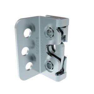 Rotary Push-to-Close Latch, Micro Size, Two Stage, Bottom Trigger, Integrated Bumper, 4.5 mm thru with Mounting Bracket, Steel, Zinc Plate, Bright Chromate - Image 1