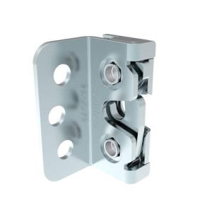 Rotary Push-to-Close Latch, Micro Size, Two Stage, Bottom Trigger, Integrated Bumper, 4.5 mm thru with Mounting Bracket, Steel, Zinc Nickel, Bright - Image 1