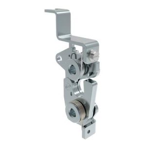 Rotary Push-to-Close Latch, Large Size, Single Stage, Bottom with bracket, 1/4-20 Thread, Steel, Zinc Plate, Bright Chromate, Bright - Image 1