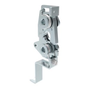 Rotary Push-to-Close Latch, Large Size, Two Stage, Bottom with bracket, 6.7 mm Thru, Steel, Zinc Plate, Bright Chromate, Bright - Image 1