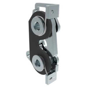 Rotary Push-to-Close Latch, Large Size, Two Stage with Bumper, Bottom, 6.7 mm Thru, Steel, Zinc Plate, Bright Chromate, Bright - Image 1
