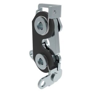 Rotary Push-to-Close Latch, Large Size, Two Stage with Bumper, Dual Trigger, Perpendicular / Bottom, 6.7 mm Thru, Steel, Zinc Plate, Bright Chromate, Bright