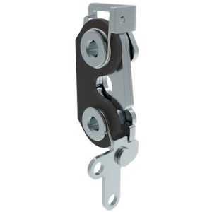 Rotary Push-to-Close Latch, Large Size, Two Stage with Bumper, 2-Point, M6 Thread, Steel, Zinc Plate, Bright Chromate, Bright