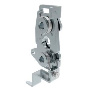 Rotary Push-to-Close Latch, Large Size, Two Stage, Bottom with bracket, M6 Thread, Steel, Zinc Plate, Bright Chromate, Bright - Image 1