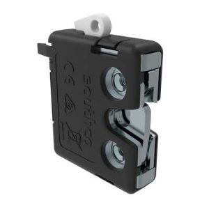 Electronic Rotary Push-to-Close Latch, Auto Re-Lock, With Latch Sensor, 8-32 Thread, PC/ABS Plastic Housing, Bulk Packaged