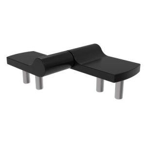 Constant Torque Hinge, Asymmetric, Forward Torque 1.76 N-m (15.6 in-lbf), Reverse Torque 2.94 N-m (26 in-lbf), Threadstud and Nut, Zinc Alloy, Black - Image 1