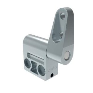Constant Torque Hinge, Asymmetric, Forward Torque 3.2 N-m (28 in-lbf), Reverse Torque 2.2 N-m (19.1 in-lbf), Rivet / Screw (thru hole), Zinc Alloy, Natural - Image 1