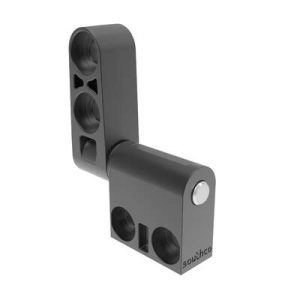 Constant Torque Hinge, Asymmetric, Forward Torque 0.9 N-m (8 in-lbf), Reverse Torque 1.24 N-m (11 in-lbf), Rivet / Screw (thru hole), Zinc Alloy, Black - Image 1