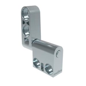 Constant Torque Hinge, Asymmetric, Forward Torque 0.79 N-m (7 in-lbf), Reverse Torque 0.6 N-m (5.3 in-lbf), Rivet / Screw (thru hole), Zinc Alloy, Natural - Image 1